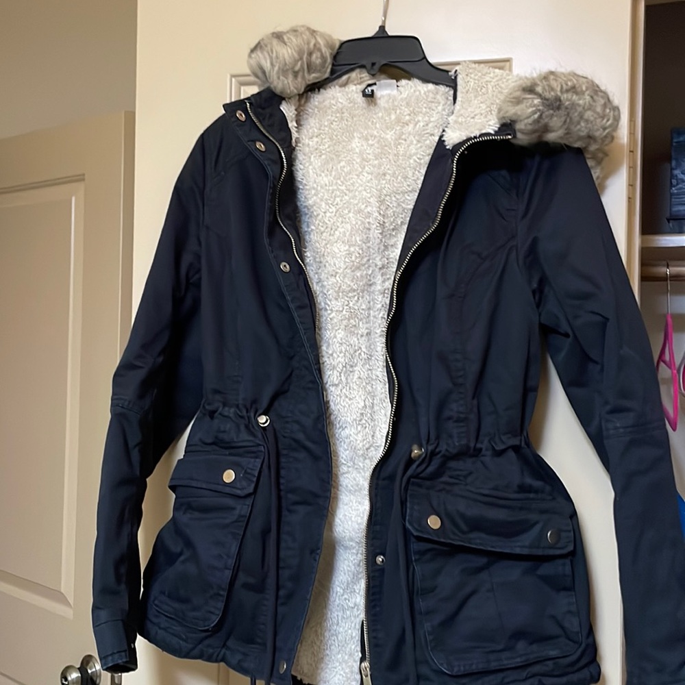 Black Jacket with faux fur hood